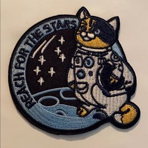 4/$10 Iron On Reach For The Stars Cat Patch